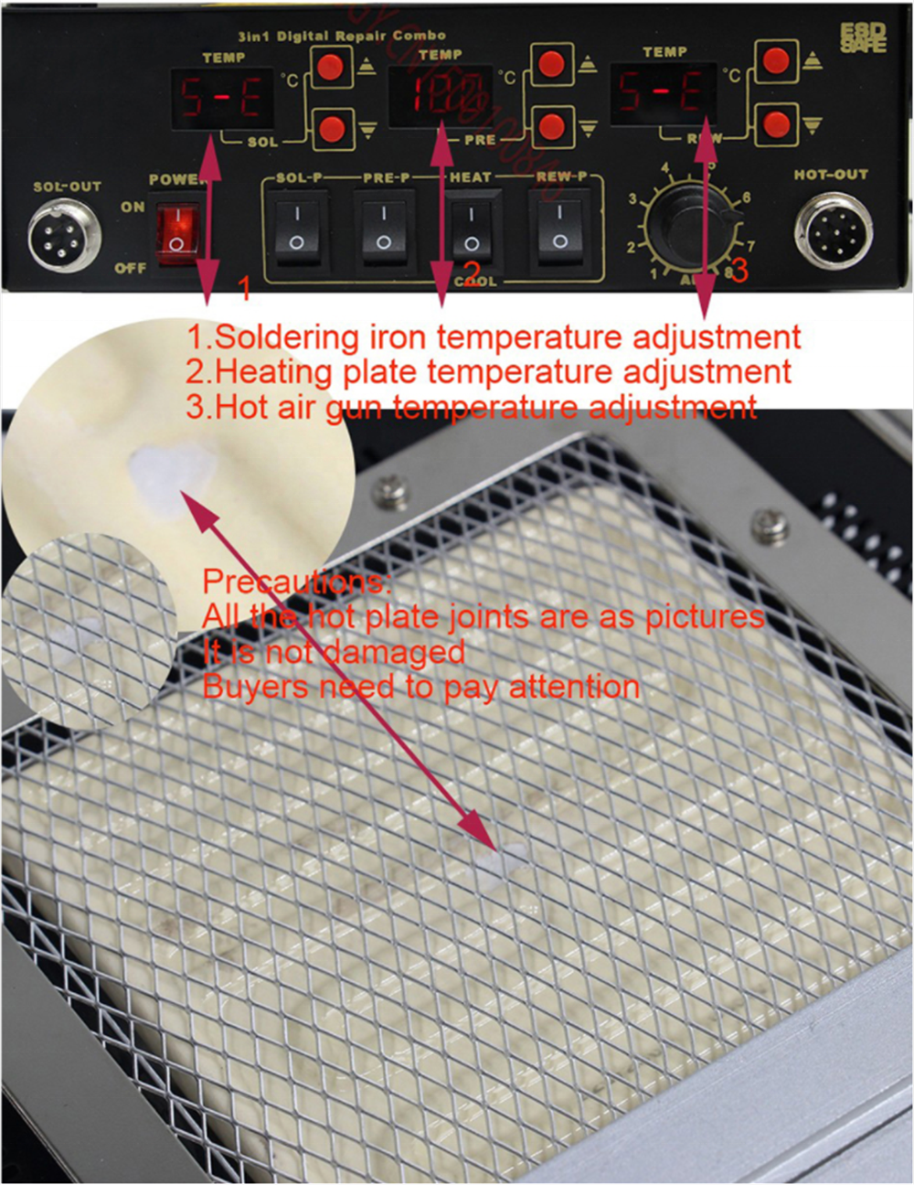 Gordak 863 3 in 1 Digital 220V BGA Rework IR Infrared Preheating Soldering Station Hot Air Soldering Station for Mobile Repair