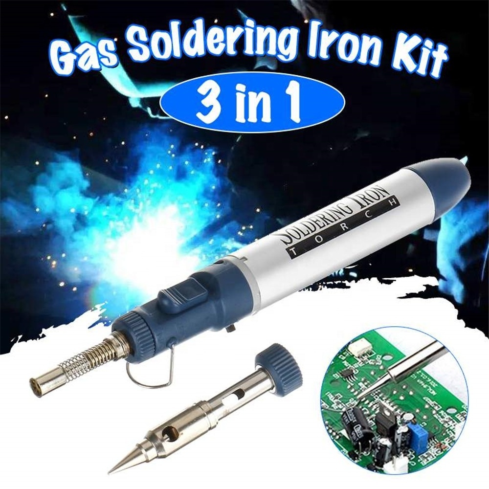 3 in1 Wireless Butane Gas Soldering Iron Torch Pen Kit for Outdoor Soldering /Cutting/Jewelry Repairing / Wood Decorating