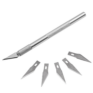 Non-Slip Metal Scalpel Knife Tools Kit Cutter Engraving Craft knives+5pcs Blades Mobile Phone PCB DIY Repair Hand Tools