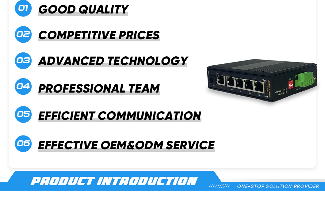 Industrial 6 ports Gigabit Ethernet Switch with 4*10/100/1000Mbps poe+1*Uplink RJ45+1*SFP fiber Industrial Switch outdoor switch