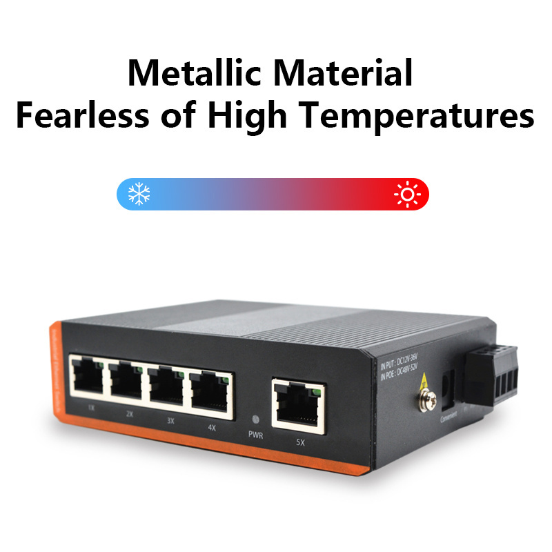 Fast Ethernet 5 ports industrial Ethernet switch 5*10/100Mbps RJ45 Outdoor Din Rail 4-48 Ports 10/100M&Gigabit poe switch