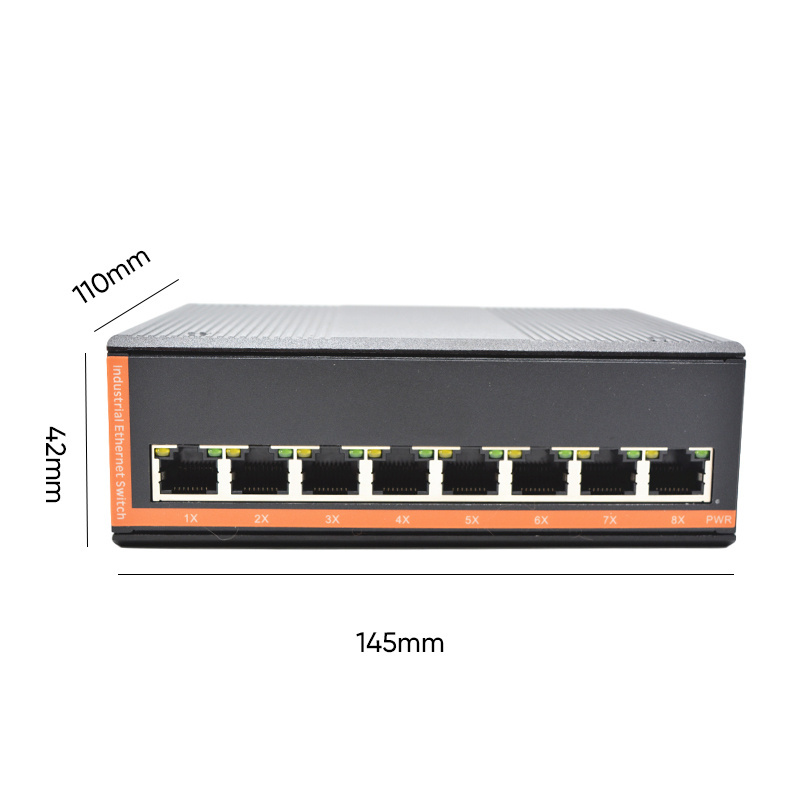 Original Factory industrial 8 ports Gigabit POE Switch 8*10/100/1000M RJ45 Outdoor Din Rail industrial Ethernet switch 32G/16K