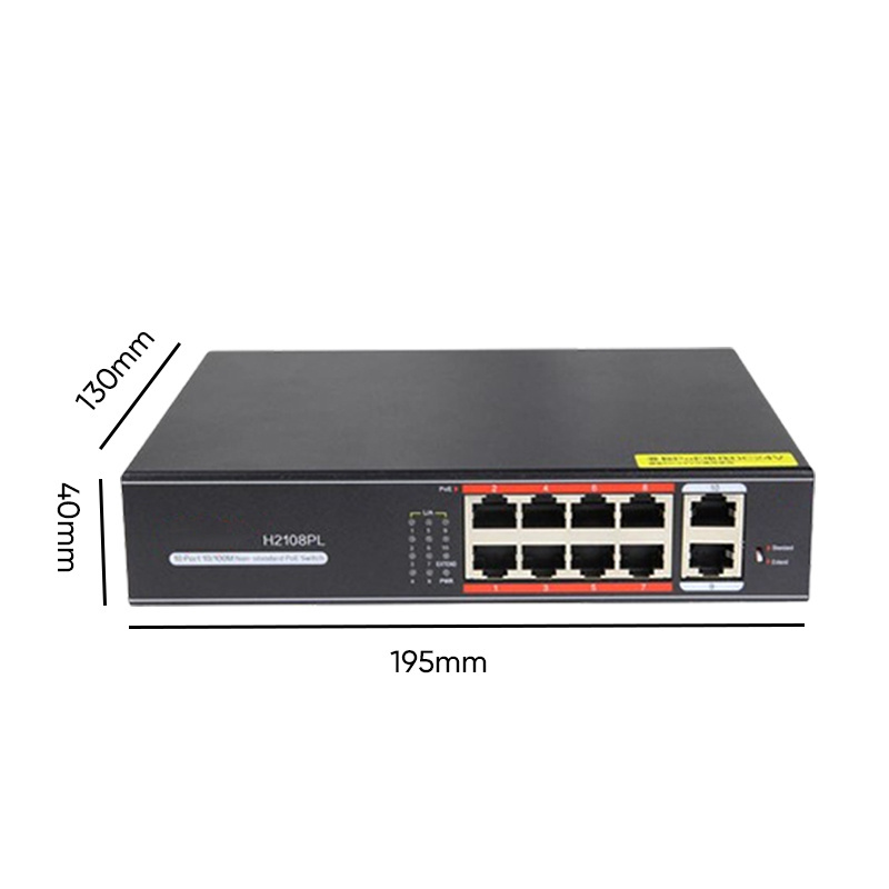 Passive poe switch 8*10/100M PoE+2*10/100M Uplink 120W network switch for Security Monitoring IP Camera