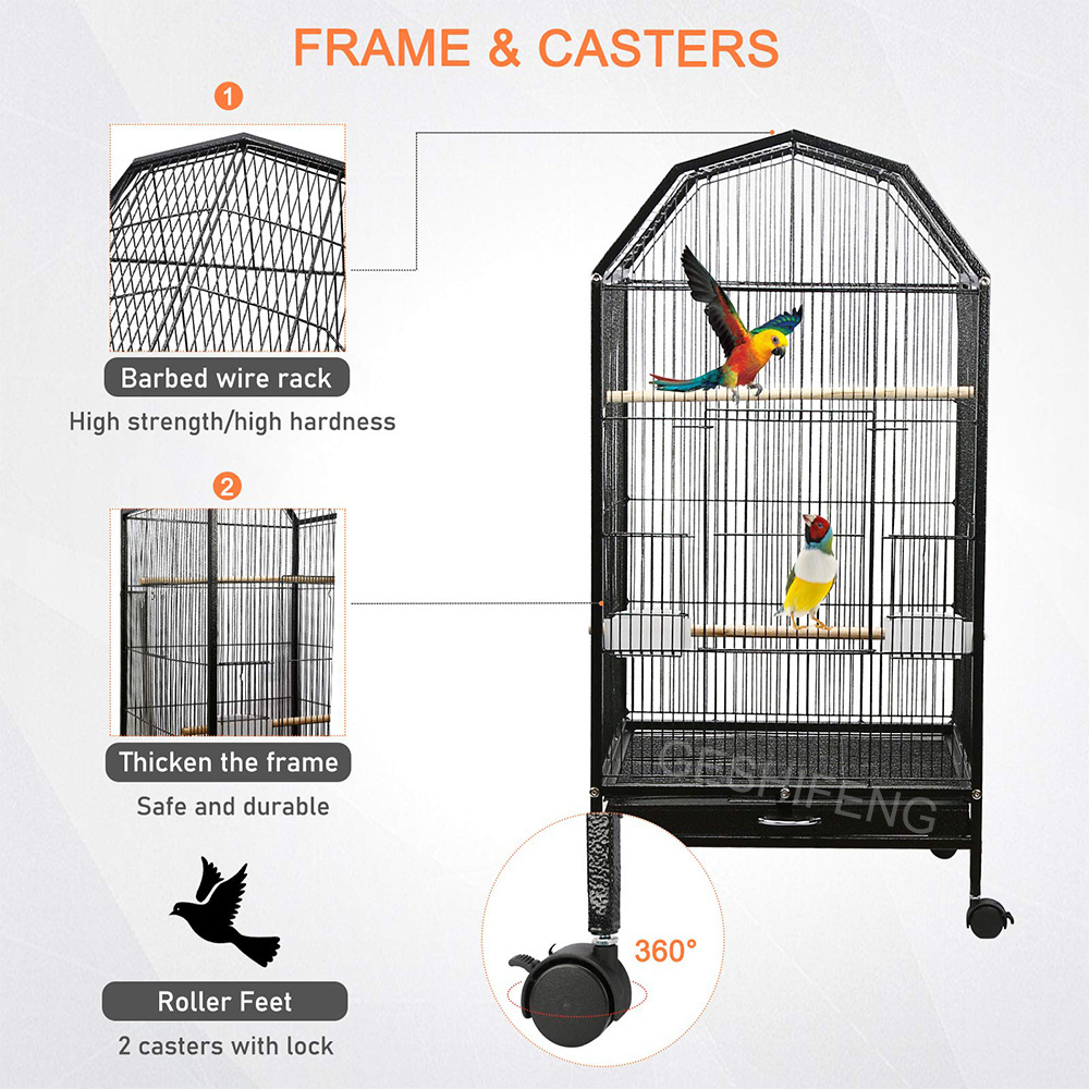 Good Selling Mushroom Birdcage Birdhouse Mossy Molds Modern Metal Luxury Stainless Steel Parret Pigeon Cage Feeder