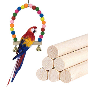 Natural Wooden Birds Hanging Swing Stand Pet Parrot Toys Parrot Bird Toy Cage Accessories