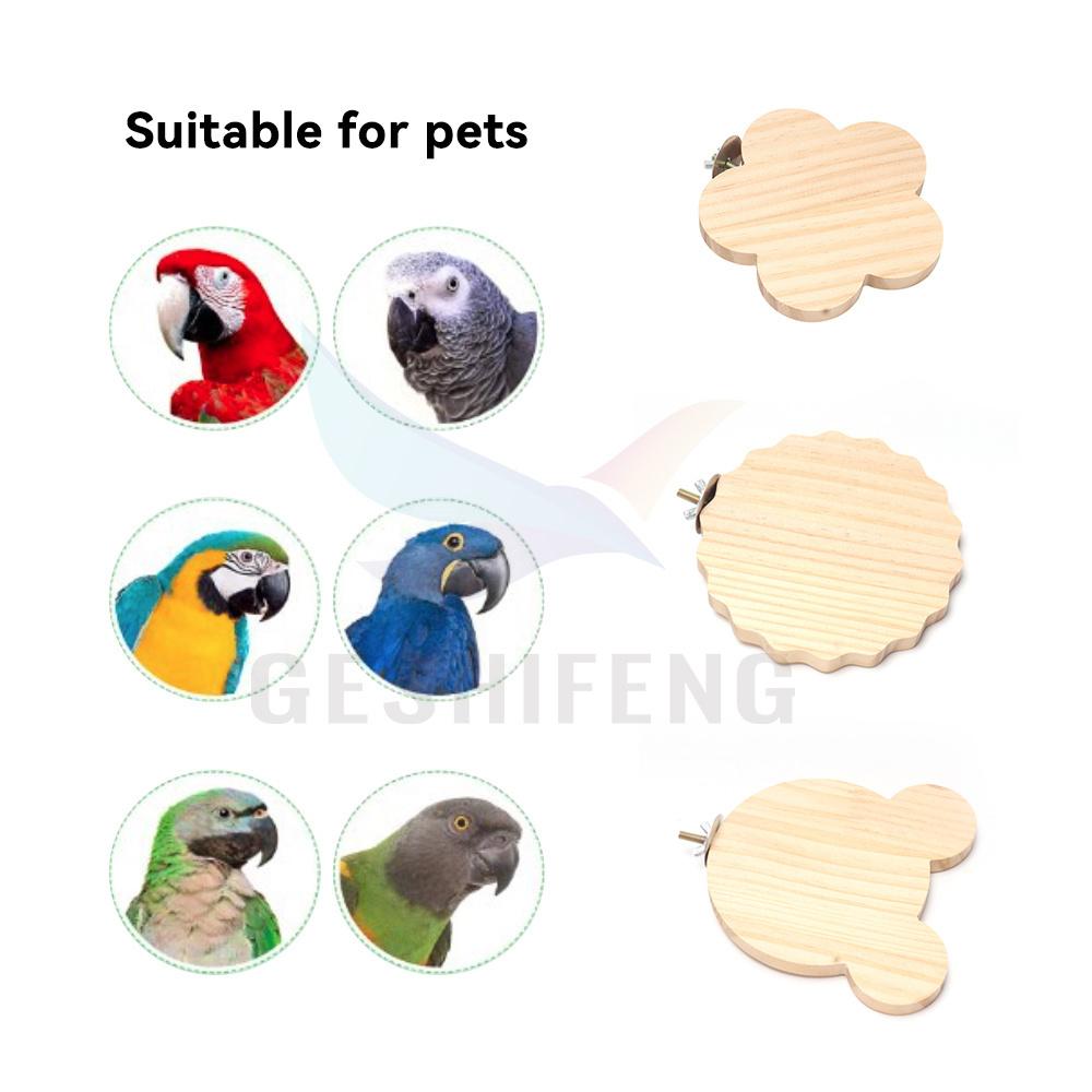 Bird Toys Nature Wooden Cute Shape Parrot Perch Stand Toy For Birds Toys