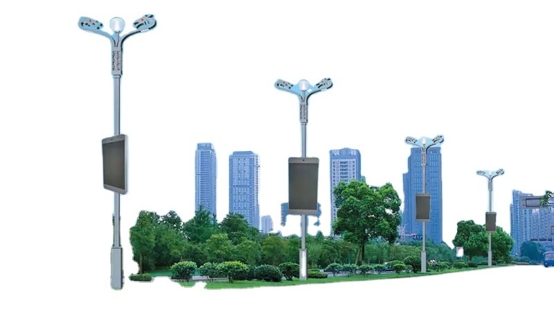 P4 Outdoor LED Billboard Solar Pole Light LED Displays Street Pole Advertising Road Light Pole LED Screen