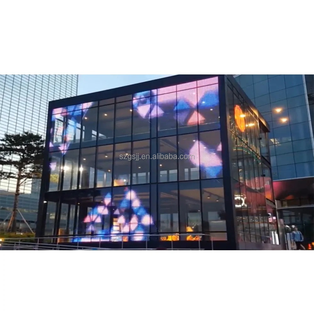 P8 P10 P15 P20 P31 Grille Window Curtain Screen Advertising Transparent Outdoor Led Display LED Media Facade