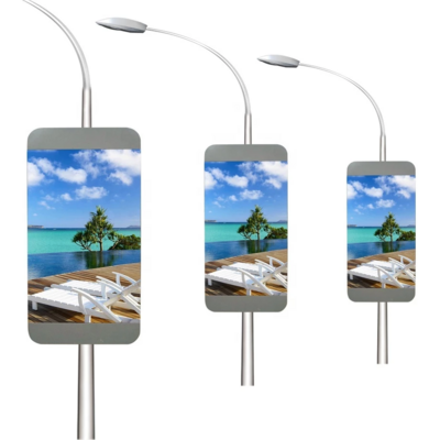 P4 Outdoor LED Billboard Solar Pole Light LED Displays Street Pole Advertising Road Light Pole LED Screen