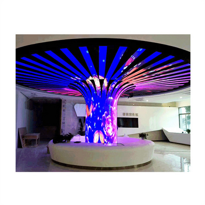 Indoor outdoor Curved LED Panel Round Shape Circle Cylinder Column LED Display Screen 360 degree Video Wall P2.5 P3 P4 P5 Panel