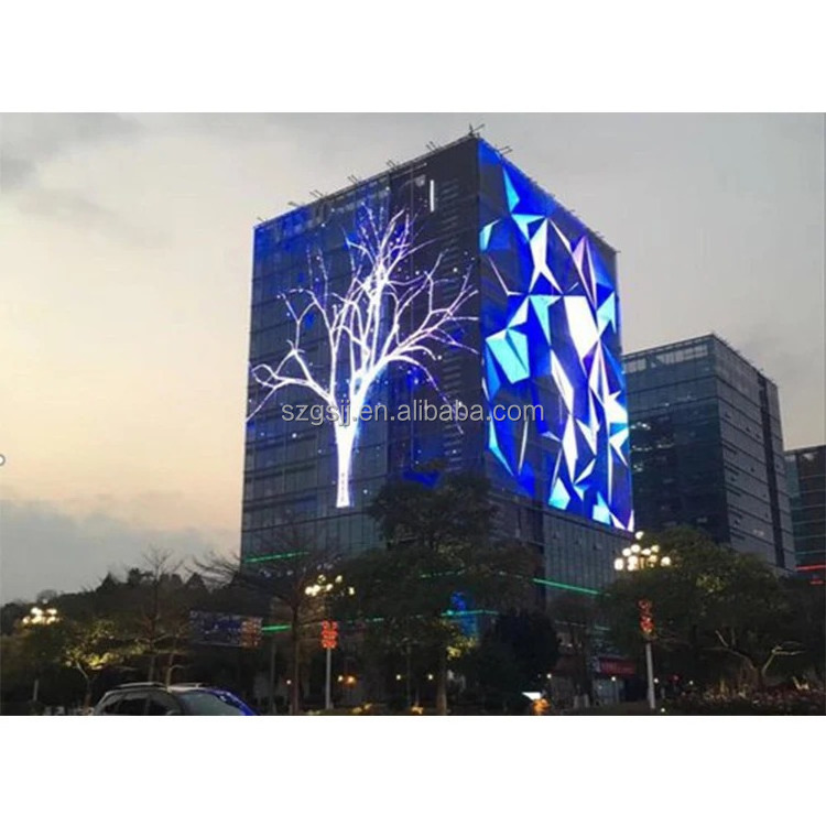 P8 P10 P15 P20 P31 Grille Window Curtain Screen Advertising Transparent Outdoor Led Display LED Media Facade