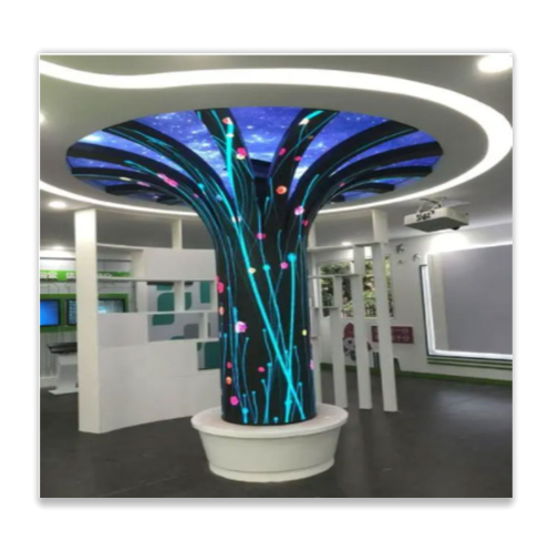 Indoor outdoor Curved LED Panel Round Shape Circle Cylinder Column LED Display Screen 360 degree Video Wall P2.5 P3 P4 P5 Panel