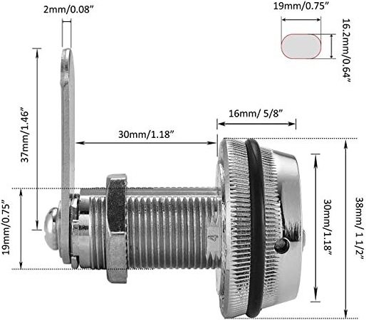 Zinc Alloy Furniture Cabinet  cam lock 3 Digital Combination Cabinet Lock keyless lock 19mm  for Cabinet Filing Drawers Mailbox