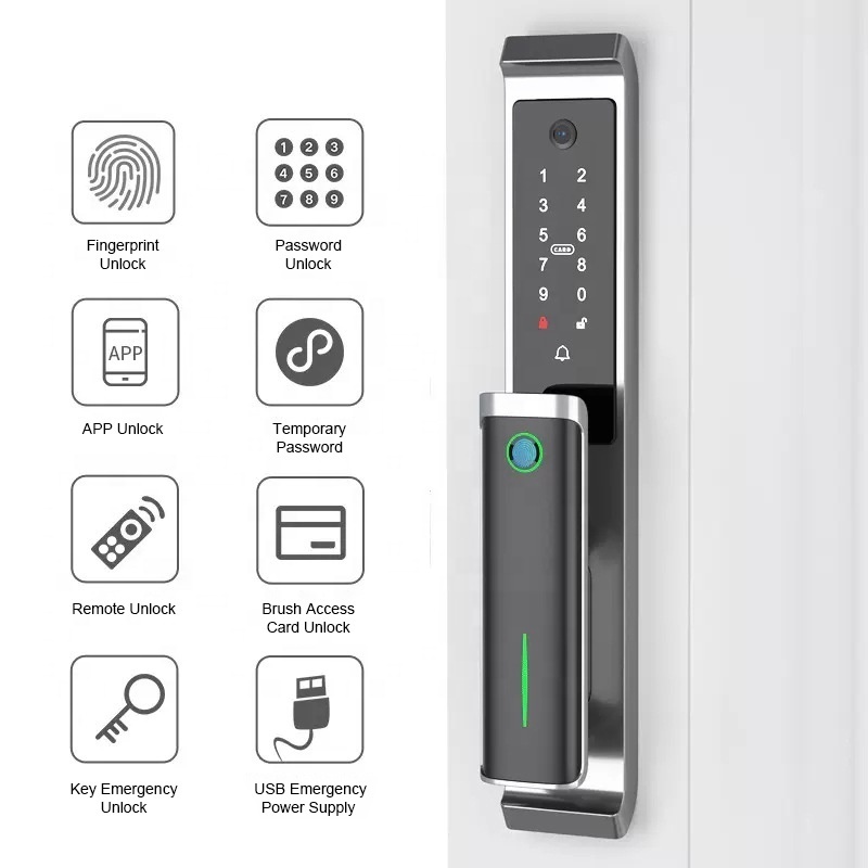 Hot Selling Camera Door Lock Fechaduras Inteligentes 3D Face Recognition Smart Door Lock With Recording Camera