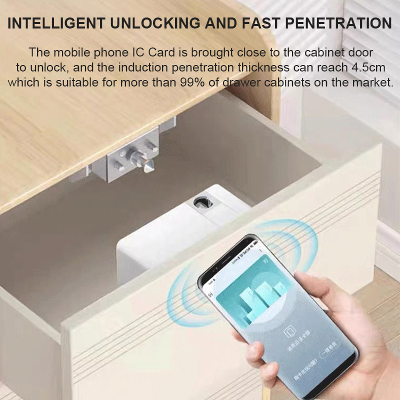 Hidden Rfid Invisible Lock Wardrobe Smart Lock Safety Lock For Drawers