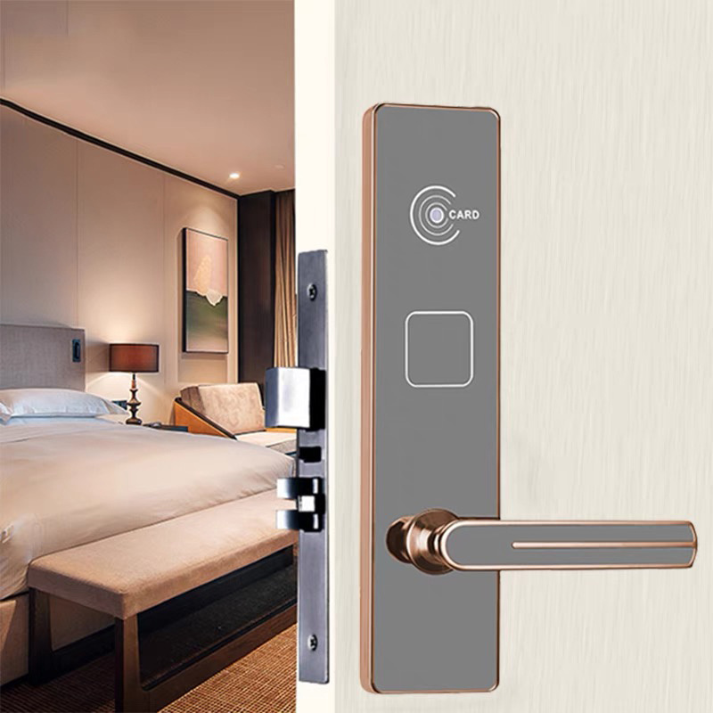 Rfid Door Lock Hotel Card Locks Electric RF Key Card Handle Door Lock For Hotel