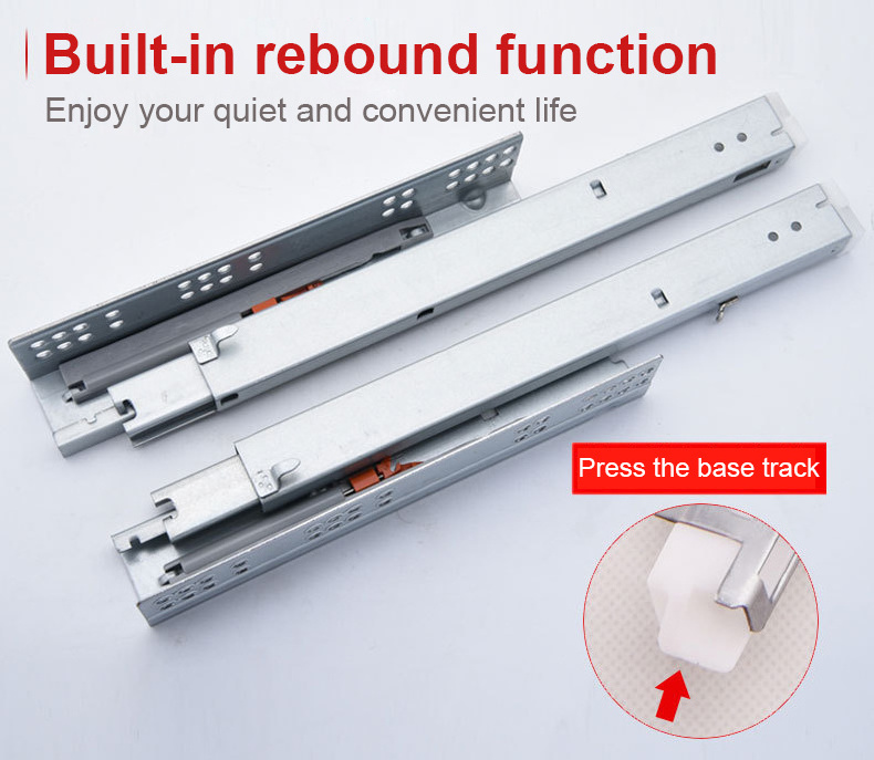 Drawer Runner Full Extension Soft Close Heavy Duty Drawer Slider 3 Fold Auto Closing Concealed Hidden Drawer Slide