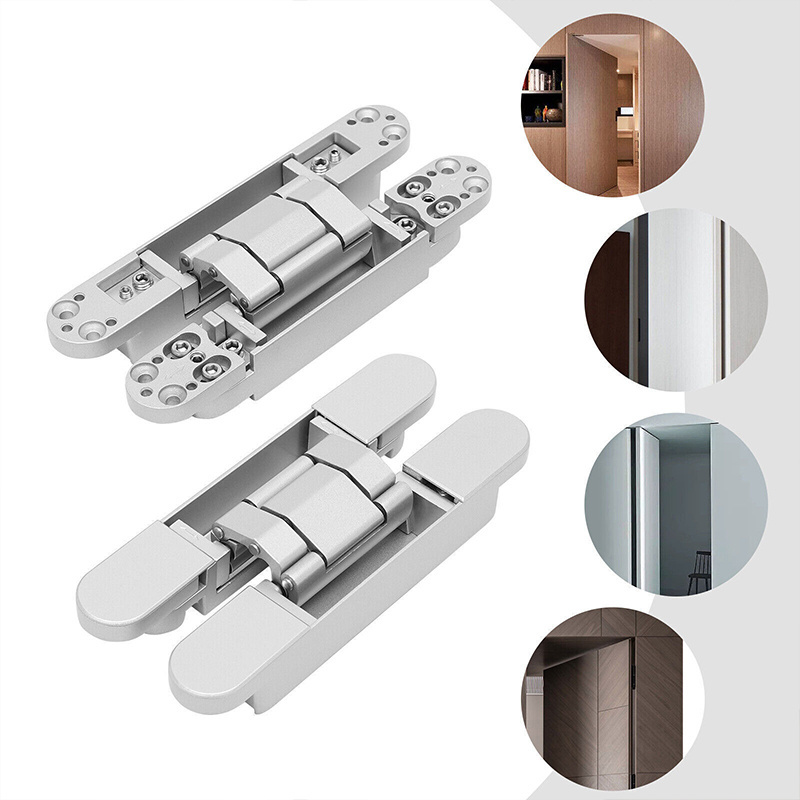 Cross Invisible Hinge Adjustable Concealed Cross Hinge Zinc Alloy 180 Degree 3D Adjustable Hidden Invisible Hinges