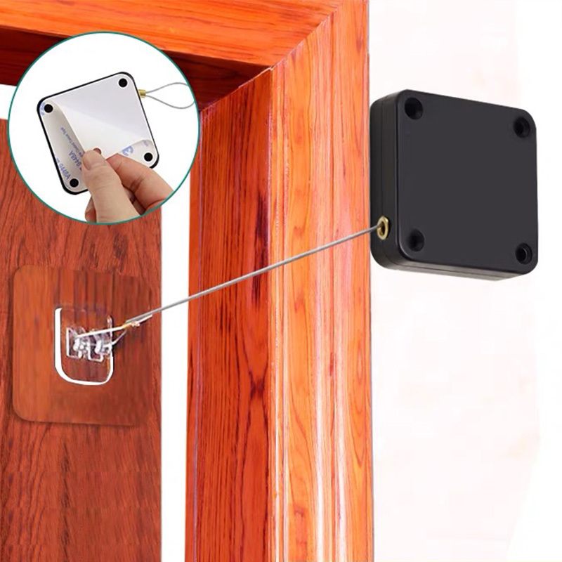 No Punch Rope Door Closers Concealed Door Closer Punch Free Automatic Sensor Auto Door Closer