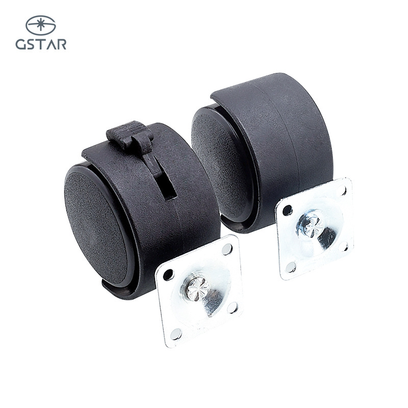 Small Drawer Wheels Furniture Roller Black Caster Wheels Nylon Plastic Caster Wheel For Furniture