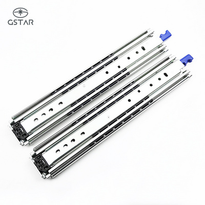 Furniture Hardware 76mm Heavy Duty Drawer Slides Telescopic Soft Close Locking Drawer Slide Rail