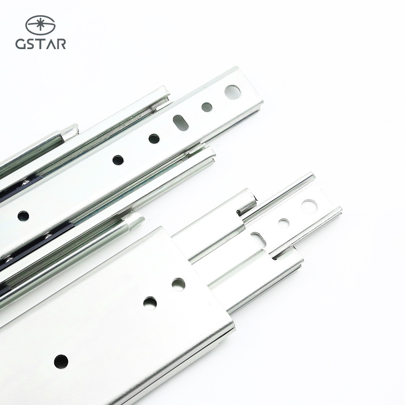 Furniture Hardware 76mm Heavy Duty Drawer Slides Telescopic Soft Close Locking Drawer Slide Rail