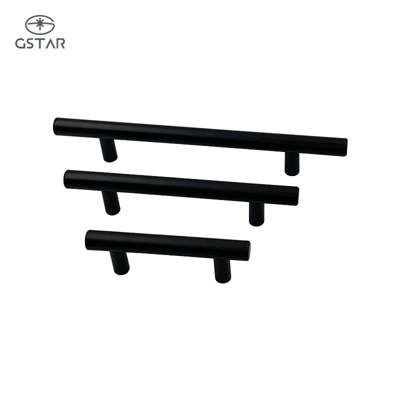 Cheap Furniture Hardware Accessories T Bar Pull Drawer Dresser Black Kitchen Cabinet Handles