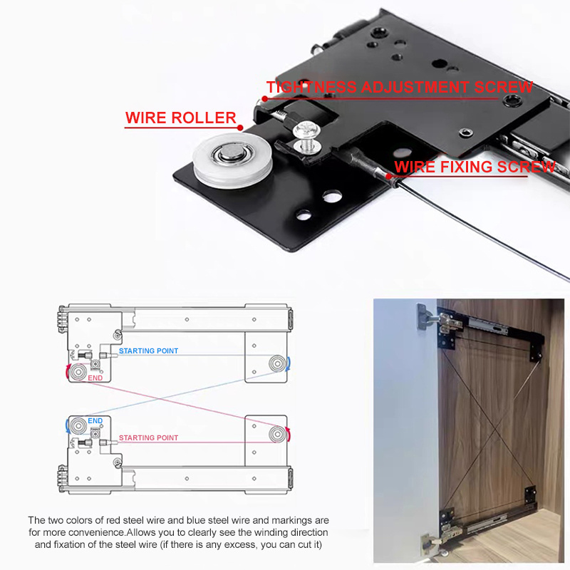 Pocket Slide Door Hardware Pivoting Sliding Pocket Door Hardware Buffer Hidden Cabinet Door Folding Slide Rail