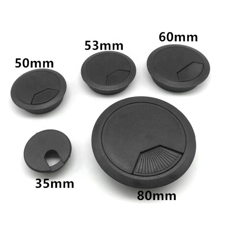 Computer Desk Cable Wire Grommets 50Mm 60Mm Plastic Desk Cable Hole Cover Grommet