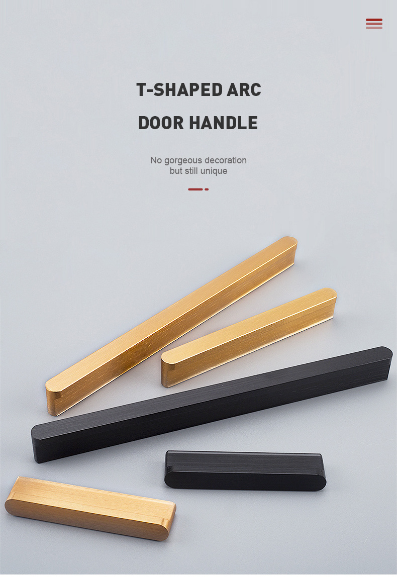 Aluminium Handle Gold Cabinet Pull Handle 64 96 128Mm Aluminum Invisible Cabinet Drawer Furniture Handle