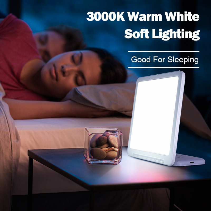 OEM ODM 10000lux Bright White LED Tablet SAD Light Therapy Lamp with Timer for Seasonal Depression Treatment