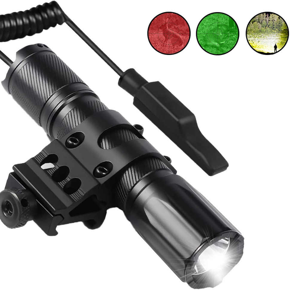 Tactical Flashlight Matte Black LED Weapon Light with Pressure Switch,rechargeable Flashlights Super Long Distance 1000 Lumen 80