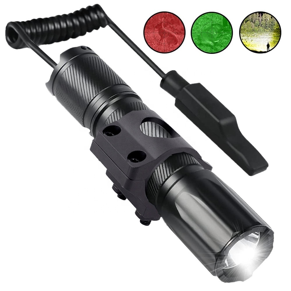 1000 Lumen LED Flashlight Portable Rechargeable Green Led Flashlight Small & Easy To Carry Red Green Illuminated Flashlight