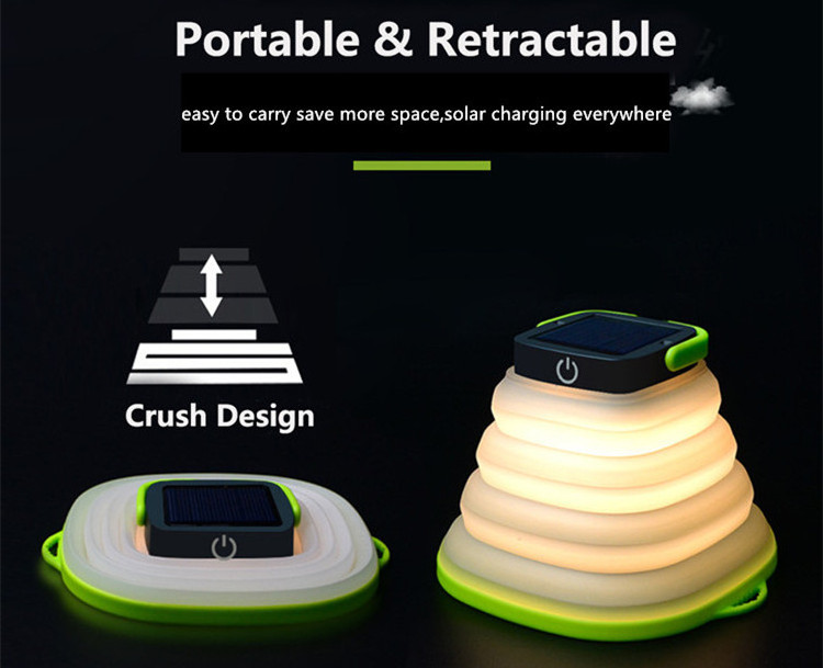 LED solar Camping Lamp  Energy with Light Modes for Camping, Fishing, Emergency, Includes Survival Bracelet with Whistle