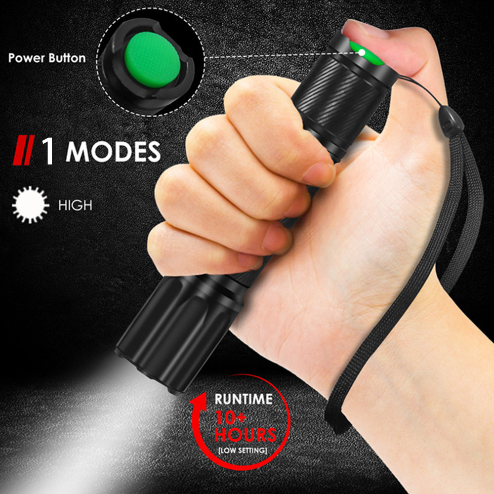 Tactical Flashlight Matte Black LED Weapon Light with Pressure Switch,rechargeable Flashlights Super Long Distance 1000 Lumen 80