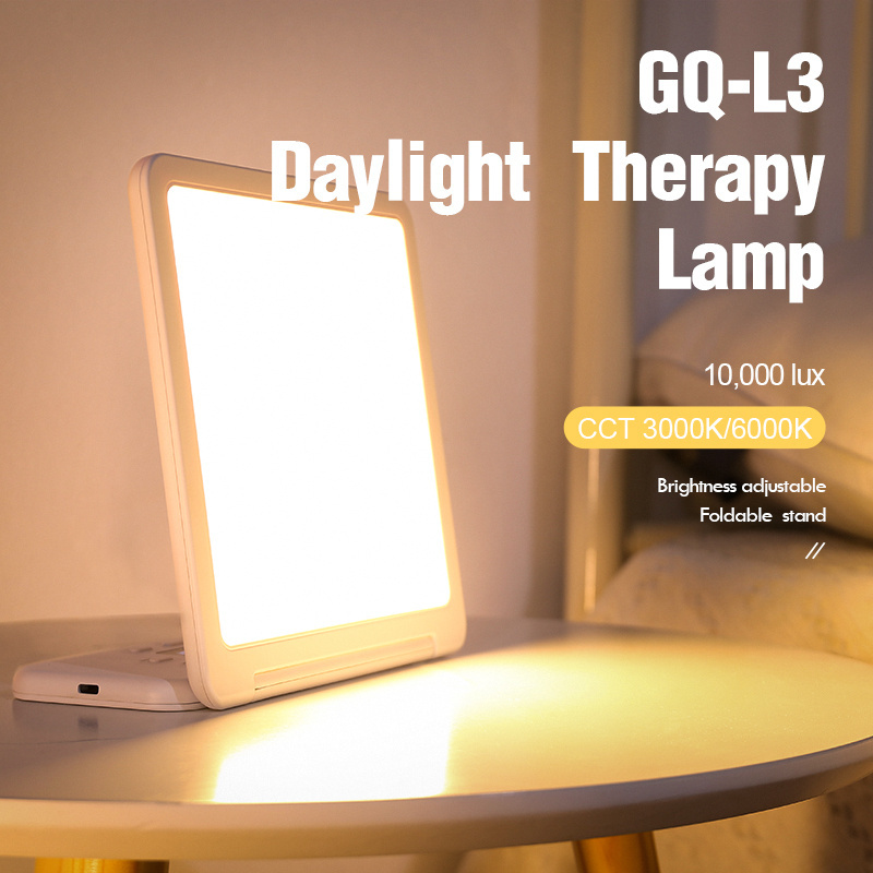 OEM ODM 10000lux Bright White LED Tablet SAD Light Therapy Lamp with Timer for Seasonal Depression Treatment