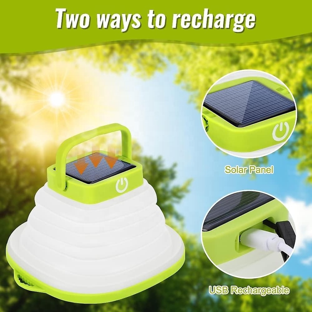 Rechargeable Solar Lantern Durable And Waterproof Solar Powered LED Lamp Collapsible Portable Waterproof Camping Lights