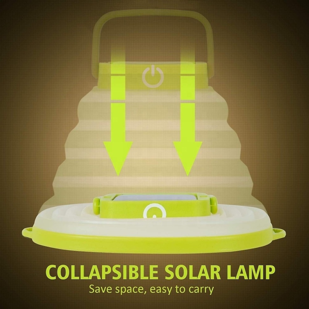 Rechargeable Solar Lantern Durable And Waterproof Solar Powered LED Lamp Collapsible Portable Waterproof Camping Lights