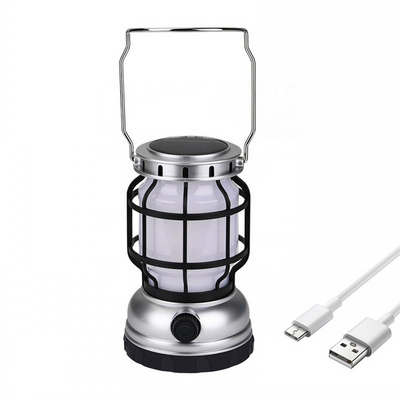 One Key Control High Brightness Emergency Flickering Flame Solar Lantern USB Rechargeable Multipurpose LED Camping Lamps