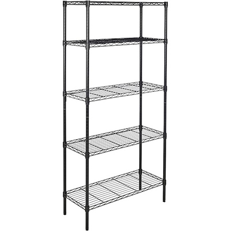 Customized Wholesale GuanR Heavy Duty 5 Tiers Powder Coated Metal Storage Wire Shelf NSF Approval Wire Rack Shelving