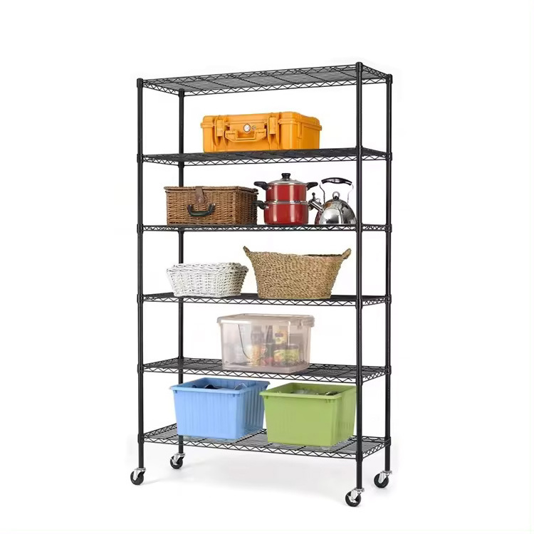 Customized Wholesale GuanRiver clothes rack with wheels wire grid storage shelves cube storage wire hang roof shelves