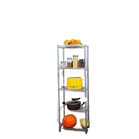 Customized Wholesale GuanR High Quality Movable 5 Tiers Black Garage Wire Shelf Metal Shelving Unit Heavy Duty Rack