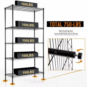 Customized Wholesale GuanRiver metal shelving hot selling kitchen household metal storage rack 5 tiers wire shelving products