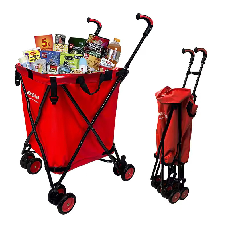 Customized Wholesale GuanRiver Portable multifunctional supermarket shopping folding trolley for elderly