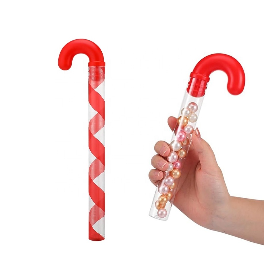 Valentinas Holiday Heart Shape Plastic Candy Cane Candy Container Empty Clear Plastic Candy Cane Tubes