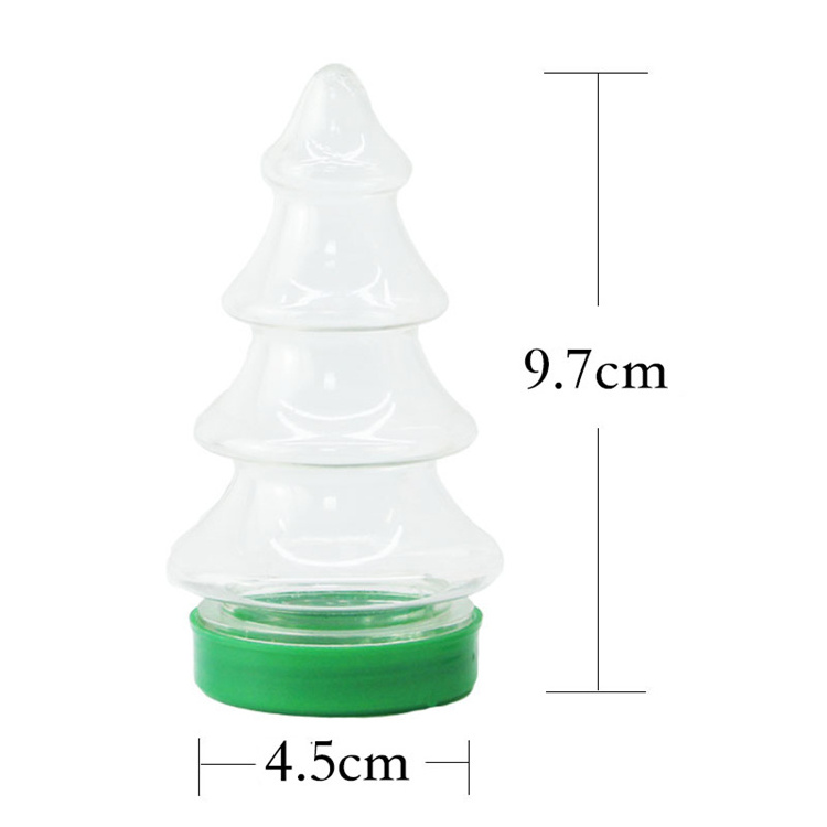 Christmas Tree Shape Bottle Children Jolly Packaging Transparent PET Plastic Fun Shape Bottles for Drink