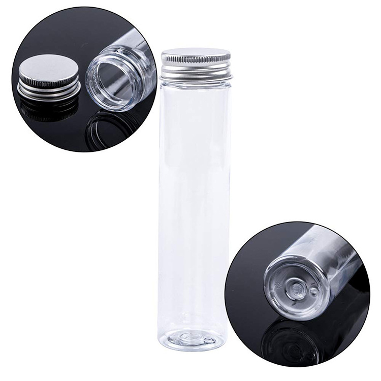 Party Favor Candy Bath Salts Storage110ml Plastic Test Tubes 140 x 35mm Clear Flat Test Tubes with Screw Caps