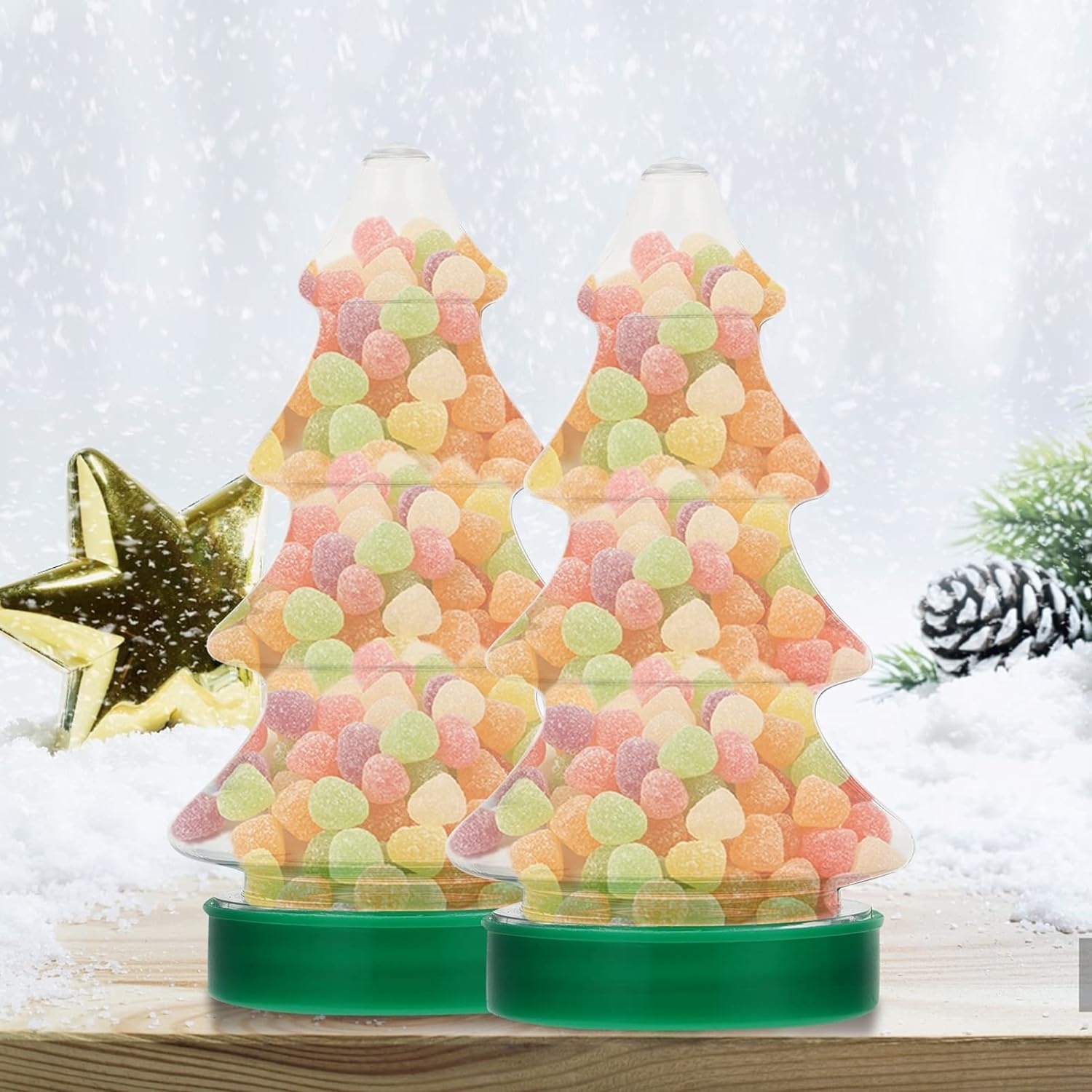 Christmas Treats Jar Christmas Cookie Goodie Jar Christmas Tree Shape Candy Bottle Wrapping Bottle Biscuits Jar