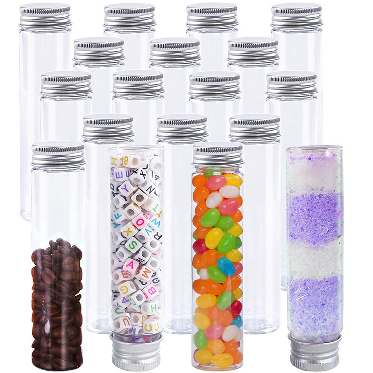 Party Favor Candy Bath Salts Storage110ml Plastic Test Tubes 140 x 35mm Clear Flat Test Tubes with Screw Caps