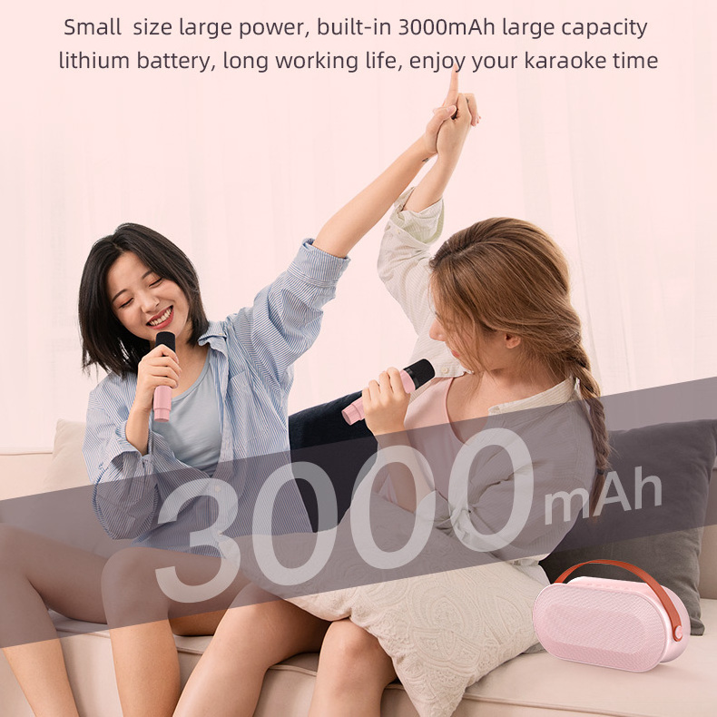 Portable mini home KTV sing music loa bluetooth karaoke speaker with mic sound bar with subwoofer wireless